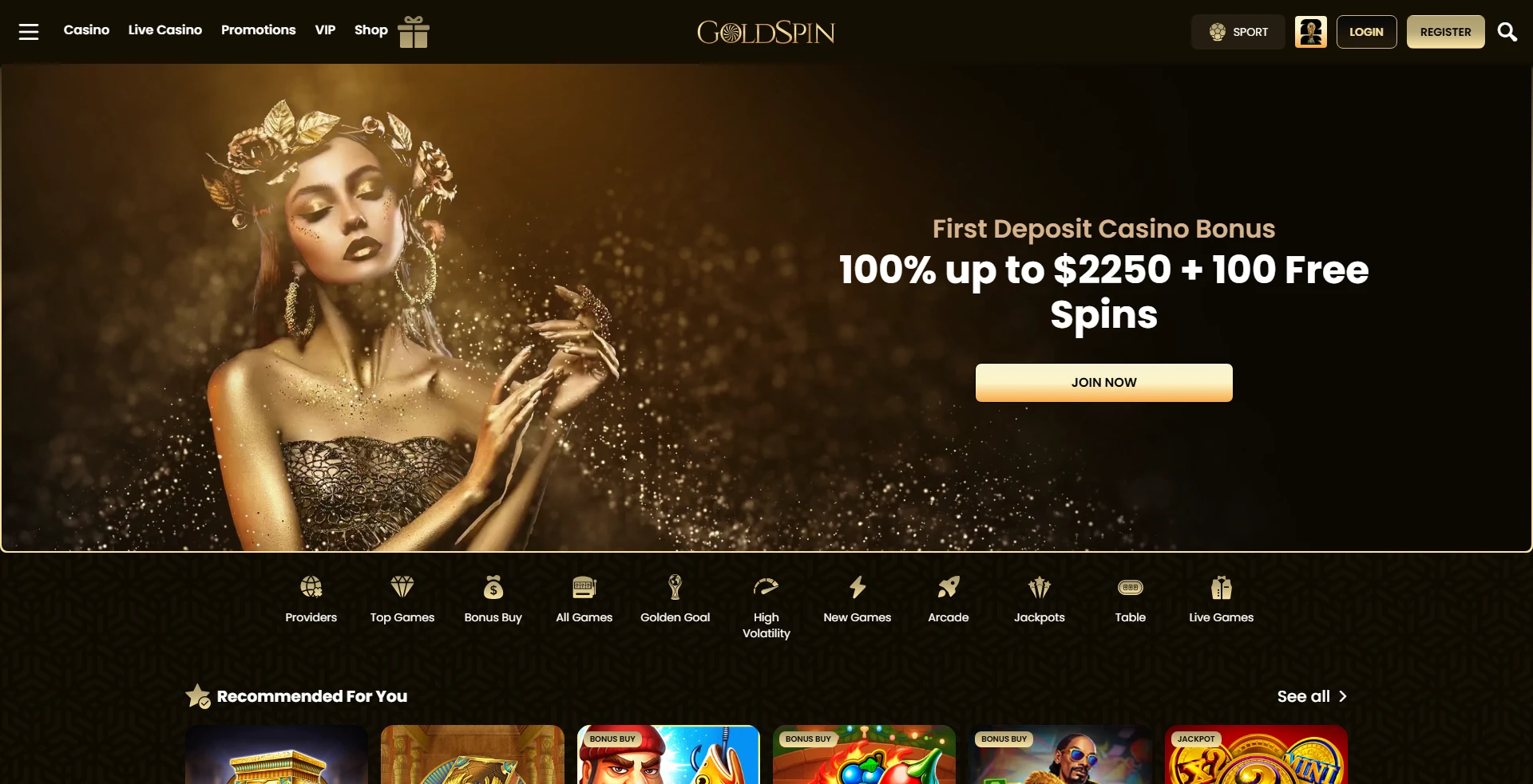 goldspin casino Casino homepage ufficiale
